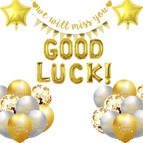 24 Stück Glücksbanner – Viel Glück, Viel Glück, Luftballons "We Will Miss You", Dekorationen für Kollegen, Abschiedsfeier für Kollegen, Abschiedsparty 24 Stück Glücksbanner – Viel Glück, Viel Glück, Luftballons "We Will Miss You", Dekorationen für Kollegen, Abschiedsfeier für Kollegen, Abschiedsparty von Umimiss
