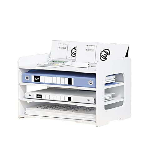 Umllpet Briefablage, 4-Tier Schreibtisch Organizer, Stapelbares Dokumentenablage, A4 Papier Aktenaufbewahrung Organizer, Briefschublade, Schreibtisch-Organizer Dokumentenhalter für Zuhause/Büro/Schule von Umllpet