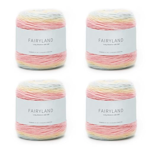 Umllpet Farbverlaufsgarn, 400g(4x100g) Wolle zum Häkeln, Air Wolle mit Farbverlauf, Mehrfarbiges Gradient Häkelgarn, Farbverlaufsgarn Bobbel Wollen,Farbverlaufswollen zum Stricken Pullover Schal(Lila) von Umllpet