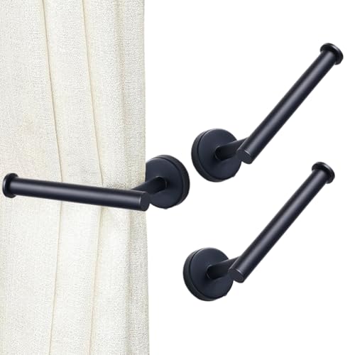 Vorhang-Raffhalter ohne Bohren, Selbstklebende Vorhang-Raffhalter, 2 Stück Vorhang Halterung Wand, Metall Vorhanghaken, Gardinenhalter Vorhang Halter, L-förmige Vorhanghaken für Haus Büro (Schwarz) Vorhang-Raffhalter ohne Bohren, Selbstklebende Vorhang-Raffhalter, 2 Stück Vorhang Halterung Wand, Metall Vorhanghaken, Gardinenhalter Vorhang Halter, L-förmige Vorhanghaken für Haus Büro (Schwarz) von Umllpet