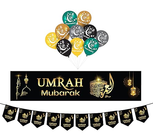 Umrah Dekoration Party Pack Banner Wimpelkette & Luftballons von Ummah Celebrations