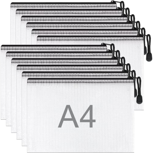 12 Stück Dokumententasche A4 Recycling,wasserdichte Dokumententasche Reissverschluss,Datei Tasche Kunststoff für Bürobedarf,Dokumente,Quittung,Papier,Schule,Prüfungsblatt,Schreibwaren, Kosmetik, Reise 12 Stück Dokumententasche A4 Recycling,wasserdichte Dokumententasche Reissverschluss,Datei Tasche Kunststoff für Bürobedarf,Dokumente,Quittung,Papier,Schule,Prüfungsblatt,Schreibwaren, Kosmetik, Reise von Umriox