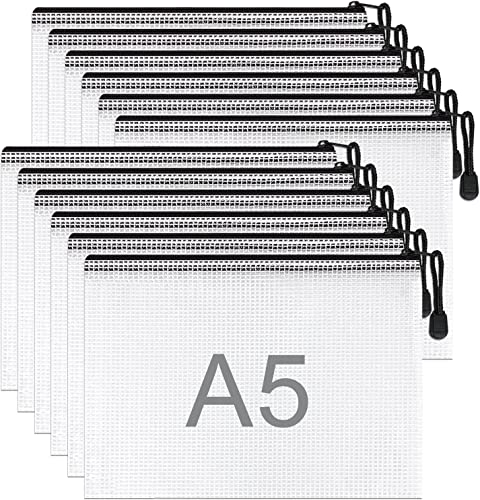 Umriox 12 Stück Dokumententasche A5 Recycling,wasserdichte Dokumententasche Reissverschluss, Datei Tasche Kunststoff für Bürobedarf, Dokumente, Papier, Prüfungsblatt, Schreibwaren, Kosmetik, Reisen Umriox 12 Stück Dokumententasche A5 Recycling,wasserdichte Dokumententasche Reissverschluss, Datei Tasche Kunststoff für Bürobedarf, Dokumente, Papier, Prüfungsblatt, Schreibwaren, Kosmetik, Reisen von Umriox