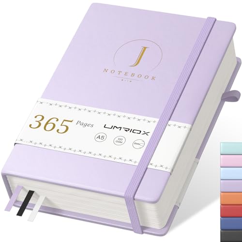 Umriox 365 Seiten Notizbuch A5 liniert,Hardcover Leder Notizblock Tagebuch 100gsm dickem Papier,32 Perforierten Seiten für Tägliches Arbeitstagebuchfür,14.5 x 21cm-Lila Umriox 365 Seiten Notizbuch A5 liniert,Hardcover Leder Notizblock Tagebuch 100gsm dickem Papier,32 Perforierten Seiten für Tägliches Arbeitstagebuchfür,14.5 x 21cm-Lila von Umriox
