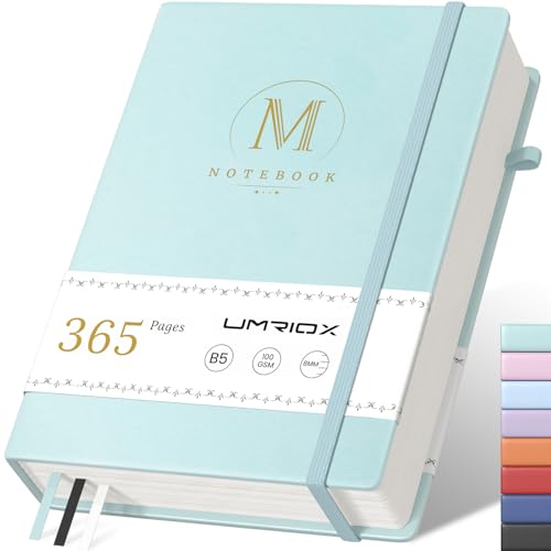 Umriox Notizbuch A5 Liniert,PU Hard Cover Notebook mit 365 Seiten 100gsm Dickes Papier,Collegeblock Notizblock Eignet für Frauen Männer Büro Schule Arbeit,14.5 x 21cm-Himmelblau Umriox Notizbuch A5 Liniert,PU Hard Cover Notebook mit 365 Seiten 100gsm Dickes Papier,Collegeblock Notizblock Eignet für Frauen Männer Büro Schule Arbeit,14.5 x 21cm-Himmelblau von Umriox