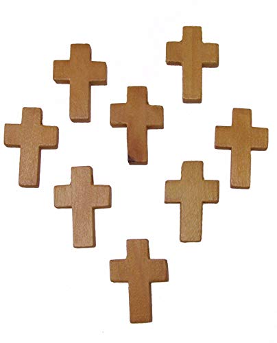unbekannt 10 Kreuz Anhänger Holz 2,15cm, Rosenkranz selbst machen, Perlen basteln, Schmuck von unbekannt