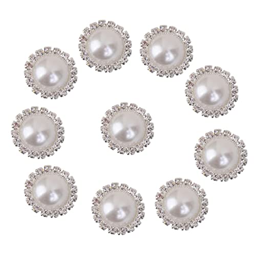 10 Stk. Kristall Perlen Knöpfe Schaft Dekoration DIY 21mm Weiß von Unbekannt