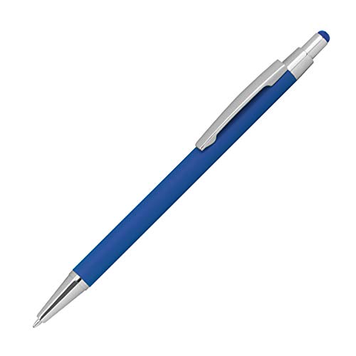 10 Touchpen Kugelschreiber aus Metall / gummiert / Farbe: blau von Unbekannt