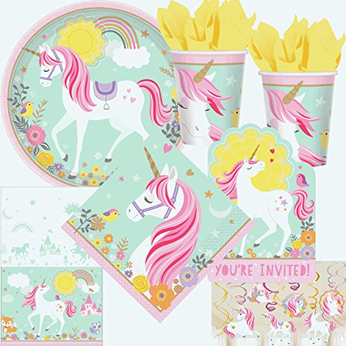 104-tlg.* MAGICAL UNICORN * PARTY SET für Kindergeburtstag mit 8 Kinder: Teller, Becher, Servietten, Einladungen, Swirl, Tischdecke, Luftschlangen, Ballons | Einhorn 104-tlg.* MAGICAL UNICORN * PARTY SET für Kindergeburtstag mit 8 Kinder: Teller, Becher, Servietten, Einladungen, Swirl, Tischdecke, Luftschlangen, Ballons | Einhorn von Unbekannt