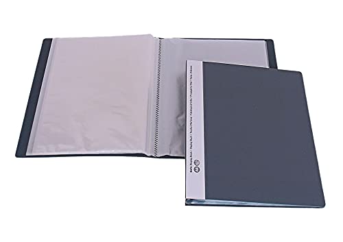 10x Biella Sichtbuch grau mit 10 A4 Sichthüllen für 20 Blatt, Präsentationsmappe mit Klarsicht-Hüllen, Sichthüllenbuch, Portfoliomappe, Angebotsmappe von Biella