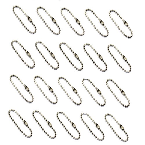 20pcs Kugelkettchen Kugelkette Schlüsselketten für DIY Schmuck Basteln - Silber, 15cm von Unbekannt