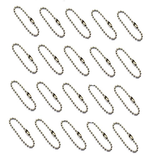 20pcs Kugelkettchen Kugelkette Schlüsselketten für DIY Schmuck Basteln - Silber, 15cm von Dodo