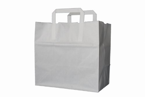 250 Papiertragetaschen Papiertaschen Tüten Papiertüten Tragetaschen weiß 22 + 10 x 28 cm von Unbekannt