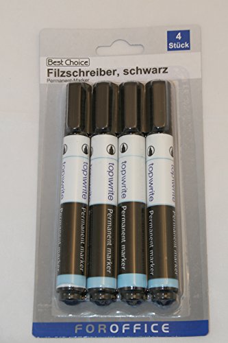 4 Stück Permanent Marker 1,5-3 mm SCHWARZ von Unbekannt