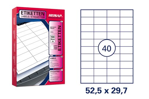 4000 HEISAP Universal Druckeretiketten 52,5 x 29,7 mm Aufkleber Weiß permanent selbstklebend Etiketten 100 Bogen A4 HEI004 4000 HEISAP Universal Druckeretiketten 52,5 x 29,7 mm Aufkleber Weiß permanent selbstklebend Etiketten 100 Bogen A4 HEI004 von Unbekannt