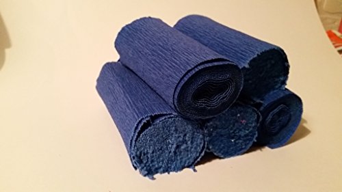 4 Rollen DEKO Krepppapier 12 cm breit, 2,5 meter - KREPPBÄNDER –blau fertig zugeschnitten von unbekannt