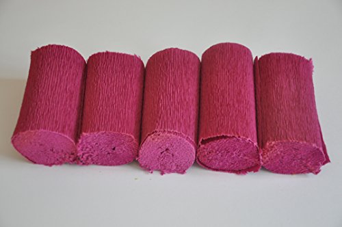 5 Rollen DEKO Krepppapier 10 cm breit, 2,5 meter - KREPPBÄNDER –pink fertig zugeschnitten von Unbekannt