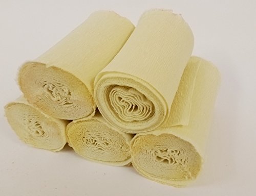 5 Rollen DEKO Krepppapier Floristenkrepp - Nicht ausblutend, Hohe Lichtechtheit 10 cm breit, 2,5 meter - KREPPBÄNDER CHAMPAGNE fertig zugeschnitten von Unbekannt