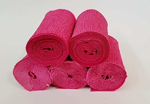 5 Rollen DEKO Krepppapier Floristenkrepp - Nicht ausblutend, Hohe Lichtechtheit 10 cm breit, 2,5 meter - KREPPBÄNDER –pink fertig zugeschnitten von Unbekannt