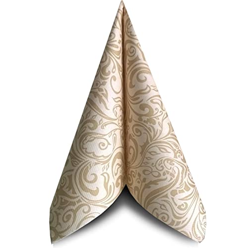 Unbekannt 50 Servietten, stoffähnlich, Airlaid Ornaments Champagner Creme 40 cm x 40 cm für Hochzeit Verlobung Taufe Weihnachten Unbekannt 50 Servietten, stoffähnlich, Airlaid Ornaments Champagner Creme 40 cm x 40 cm für Hochzeit Verlobung Taufe Weihnachten von Unbekannt