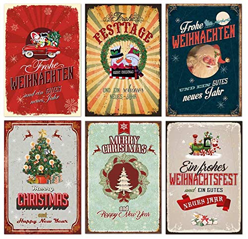 50 Weihnachtskarten 6 Motive Grußkarten Klappkarten Vintage Retro 22-4610 von Unbekannt
