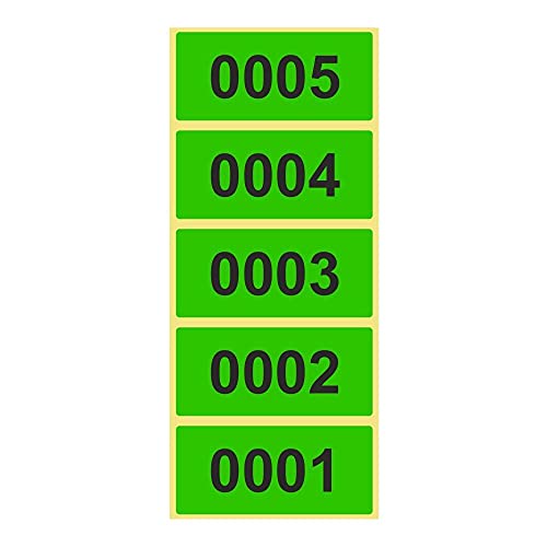 500 Etiketten/Aufkleber auf Rolle - LEUCHTGRÜN - fortlaufend nummeriert - 56 x 25 mm 500 Etiketten/Aufkleber auf Rolle - LEUCHTGRÜN - fortlaufend nummeriert - 56 x 25 mm von Unbekannt