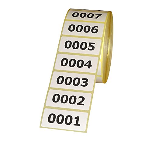 500 Etiketten / Aufkleber auf Rolle - fortlaufend nummeriert - 56 x 25 mm von Unbekannt