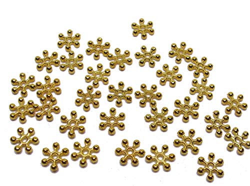 60 Daisy Spacer 7 mm, goldfarben, Perlen basteln, Zwischenperle Schmuck machen von Unbekannt