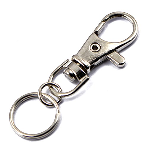 Unbekannt 6x drehbarer Karabinerhaken KARABINER Verschluss mit Schlüsselring 55mm Silber von Unbekannt