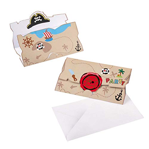 Amscan 9902127 - Einladungskarten Pirat mit Umschlägen, 8 Stück, Größe 14 x 8 cm, Schatzkarte, Seeräuber, Einladung, Geburtstag, Kinderparty, Mottoparty, Party, Karneval, Beige Amscan 9902127 - Einladungskarten Pirat mit Umschlägen, 8 Stück, Größe 14 x 8 cm, Schatzkarte, Seeräuber, Einladung, Geburtstag, Kinderparty, Mottoparty, Party, Karneval, Beige von amscan