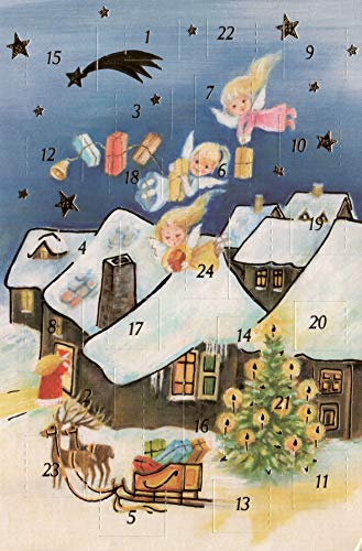 Adventskalender Grußkarten 5 Stück Nostalgie Weihnachten Goldprägung Kunstkarte Doppelkarte hochwertig Weihnachtskarte Advent Weihnachtsmann Geschenk Karte von Unbekannt