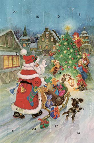 Adventskalenderkarten 5 Stück Nostalgie Modern Weihnachten Grußkarten Goldprägung Kunstkarte Doppelkarte Weihnachtskarte Retro Vintage von Unbekannt