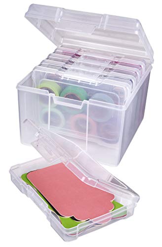 ArtBin 6947ZZ Foto- und Bastel-Organizer-Set, große Box mit [5] Kunststoff-Aufbewahrungskoffern, transparent von ArtBin