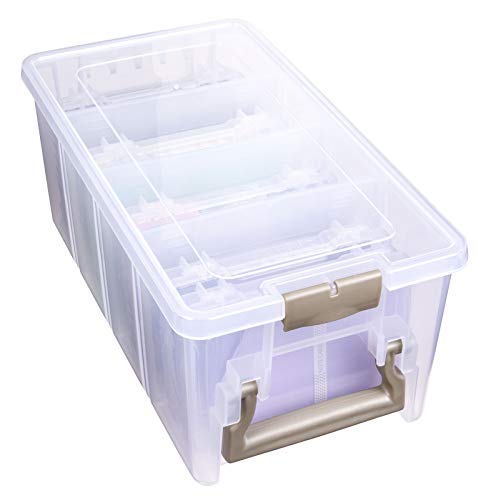 ArtBin Semi Satchel Foto- und Bastelorganizer Set, große Box mit [8] Kunststoff-Aufbewahrungsboxen innen, transparent, 0 von ArtBin