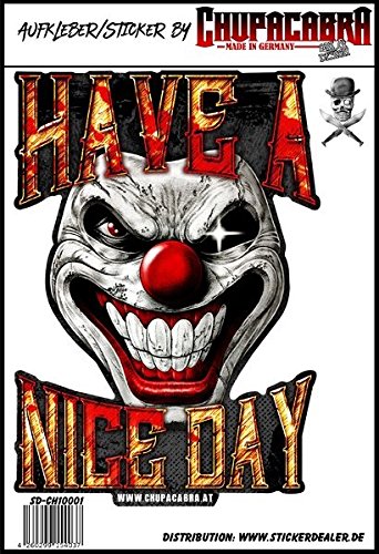 Aufkleber/Sticker Horror Clown Have a nice Day Autoafkleber Fun Coole Motive Aufkleber/Sticker Horror Clown Have a nice Day Autoafkleber Fun Coole Motive von Unbekannt