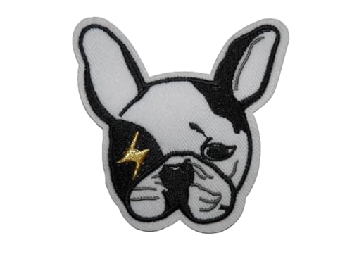 Aufnäher zum Aufbügeln, bestickt, Motiv Französische Bulldogge Rock Aufnäher zum Aufbügeln, bestickt, Motiv Französische Bulldogge Rock von Unbekannt