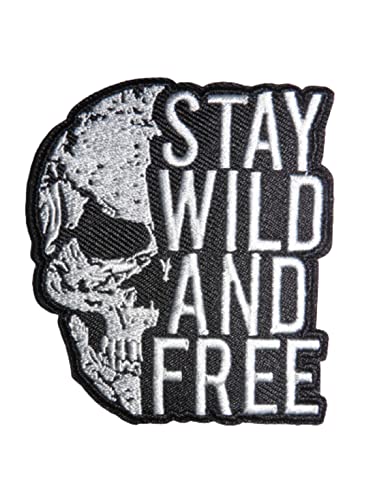 Aufnäher zum Aufbügeln, Motiv: Totenkopf "Stay wild and free" Aufnäher zum Aufbügeln, Motiv: Totenkopf "Stay wild and free" von Unbekannt