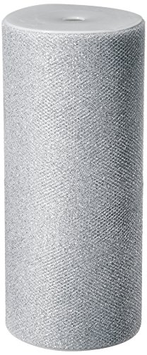 Berwick Offray Silberfarbener glitzernder Tüll, 15,2 cm breit, 22,8 m von Berwick