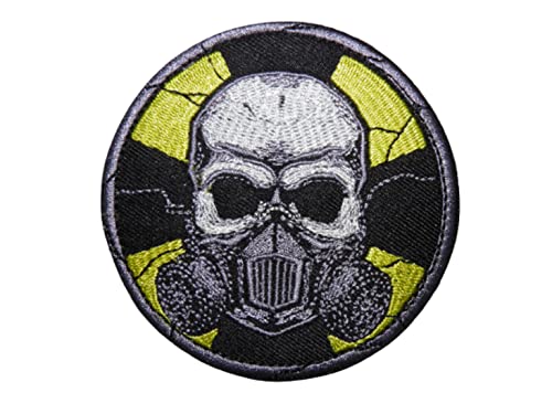 Bestickter Aufnäher zum Aufbügeln, Skelett, Gasmaske, Strahlung Bestickter Aufnäher zum Aufbügeln, Skelett, Gasmaske, Strahlung von Unbekannt