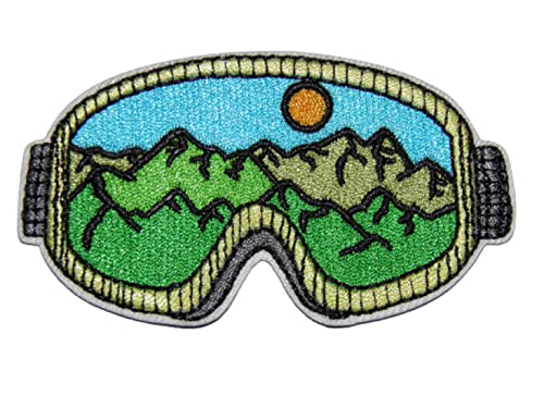 Bestickter Aufnäher zum Aufbügeln, zum Aufnähen, für Skibrille, Berge, Hügel, Grün Bestickter Aufnäher zum Aufbügeln, zum Aufnähen, für Skibrille, Berge, Hügel, Grün von Unbekannt