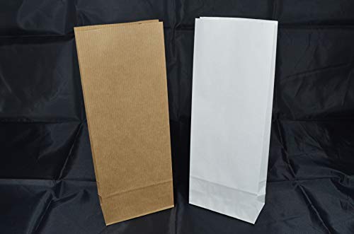 Blockbodenbeutel braun/weiß -500g- ohne Fenster Größe 9,5 x 4,5 x 25 cm - Papiertüte Bodenbeutel Geschenktüte Papierbeutel Tütchen Kraftpapiertüten (500g braun 10 Stk.) von Unbekannt