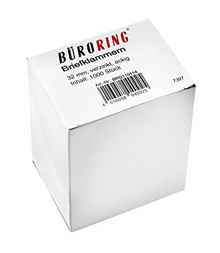 Büroring Briefklammern 32mm/1000 verzinkt spitz-eckig Büroring Briefklammern 32mm/1000 verzinkt spitz-eckig von Unbekannt