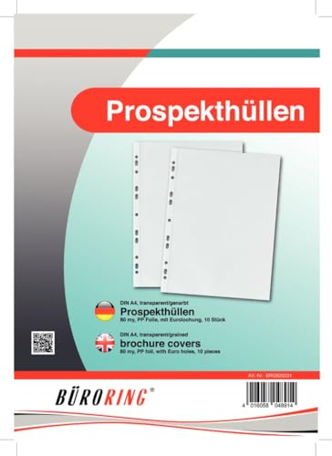 Büroring Prospekthülle A4 PP-Folie 80my genarbt 10er von Unbekannt