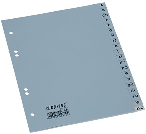 Büroring Register A-Z, A5, hoch, 20-teilig, PP-Folie, grau, 125 my Büroring Register A-Z, A5, hoch, 20-teilig, PP-Folie, grau, 125 my von Unbekannt