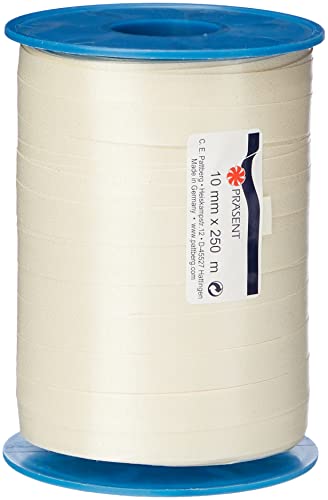 C.E. PATTBERG Geschenkband créme, 250 Meter Ringelband 10 mm zum Basteln, Dekorieren & Verpacken von Geschenken zu jedem Anlass C.E. PATTBERG Geschenkband créme, 250 Meter Ringelband 10 mm zum Basteln, Dekorieren & Verpacken von Geschenken zu jedem Anlass von PRÄSENT