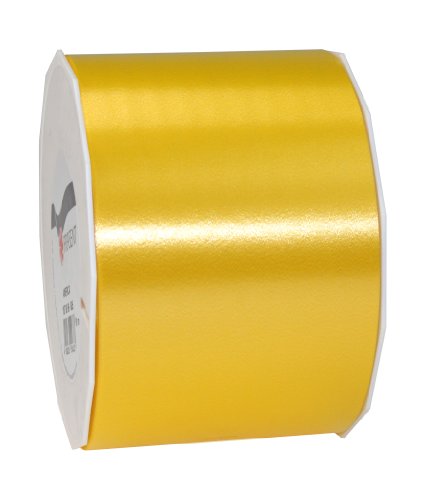 C.E. PATTBERG Geschenkband gelb, 91 Meter Ringelband 90 mm zum Basteln, Dekorieren & Verpacken von Geschenken zu jedem Anlass von PRÄSENT