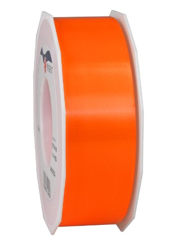 C.E. PATTBERG Geschenkband orange, 91 Meter Ringelband 40 mm zum Basteln, Dekorieren & Verpacken von Geschenken zu jedem Anlass von PRÄSENT