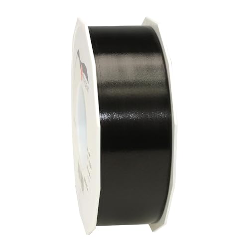 C.E. PATTBERG Geschenkband schwarz, 91 Meter Ringelband 40 mm zum Basteln, Dekorieren & Verpacken von Geschenken zu jedem Anlass von PRÄSENT