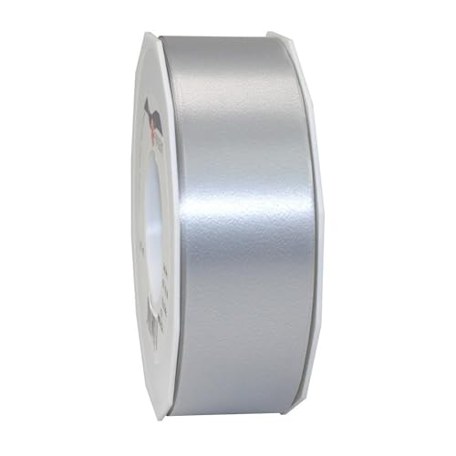 C.E. PATTBERG Geschenkband Silber, 91 Meter Ringelband 40 mm zum Basteln, Dekorieren & Verpacken von Geschenken zu jedem Anlass von PRÄSENT