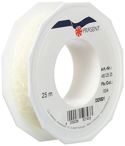 C.E. Pattberg Derby Dekorationsband créme, 25 m Geschenkband aus Spitze, 25 mm Breite, Schleifenband zum Dekorieren & Basteln, zum Einpacken für Geschenke C.E. Pattberg Derby Dekorationsband créme, 25 m Geschenkband aus Spitze, 25 mm Breite, Schleifenband zum Dekorieren & Basteln, zum Einpacken für Geschenke von Präsent